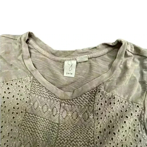 Joie Size XS Tan Tank Top Eyelet Lace Accent - Picture 2 of 3
